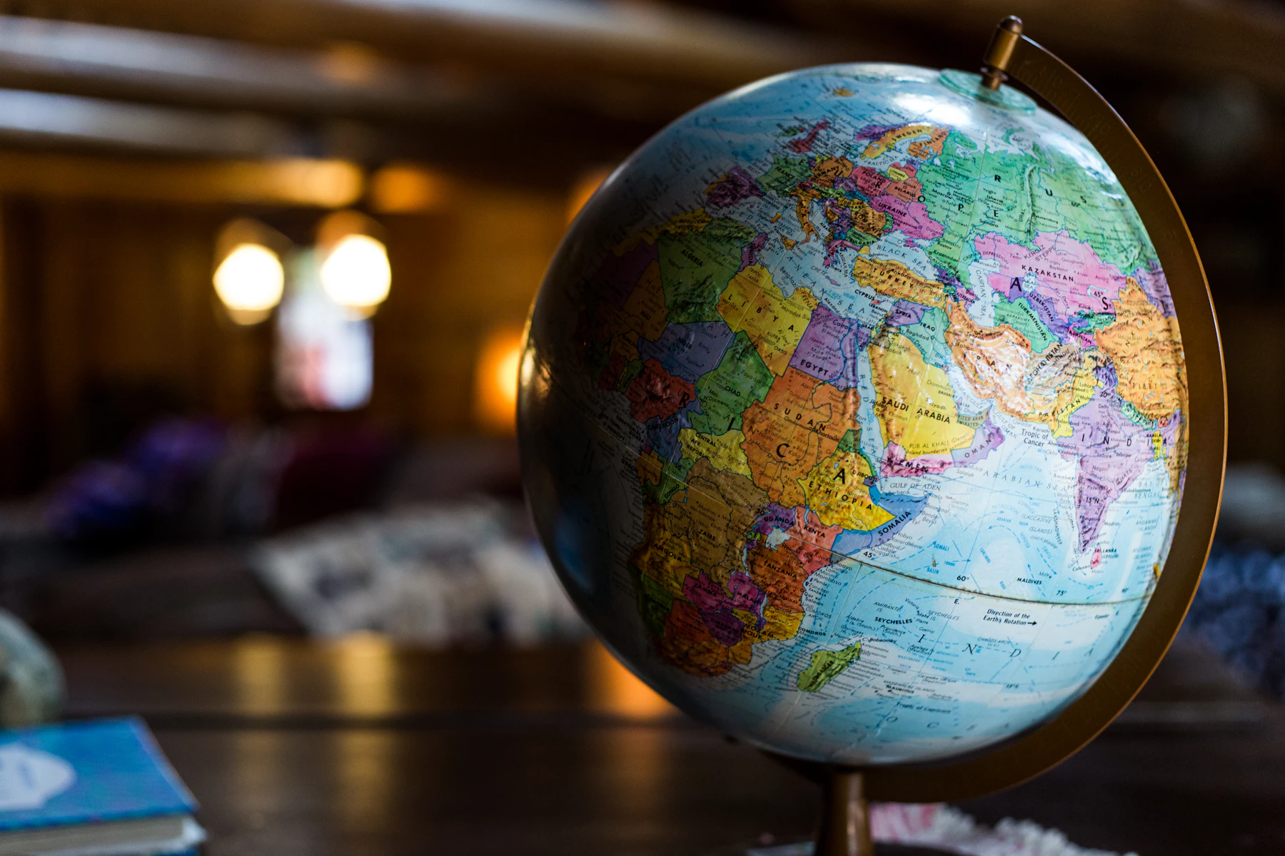Globe on a desk, planning the next destination